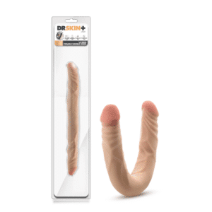 Dr. Skin Plus Posable Double-Ended Dong Bendable Penis Penetrator - 14 Inch