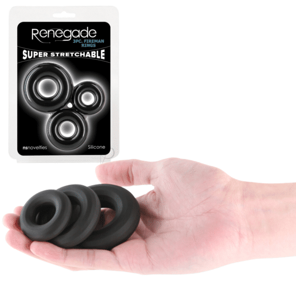 Silicone Non-Vibrating Penis Ring – 3pc Set Black