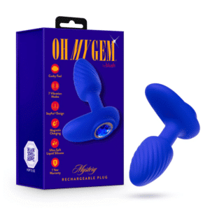 Oh My Gem Mystery Butt Plug Multi-Speed Rechargeable Anal Vibrator -Blue