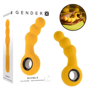 Vibrating Beaded Butt Plug - Yellow