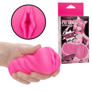 Anime Stroker Kitty Life-like Realistic Skin Stretchy Masturbator For Men - Pink