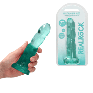 Non-Realistic Dildo With Suction Cup - Turquoise