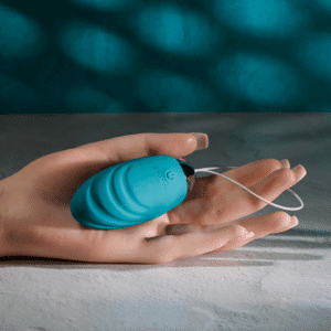 Oval Office Remote-Control Waterproof Oval Egg Bullet Vibrator - Blue