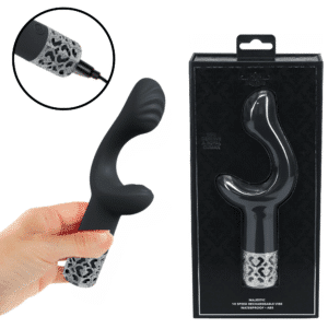 Royal Gems Majestic 10 Speed Silicone Rechargeable G-Spot Vibrator - Black