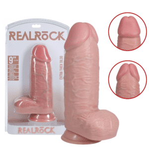 Realistic Suction Cup Dildo with Balls - Flesh