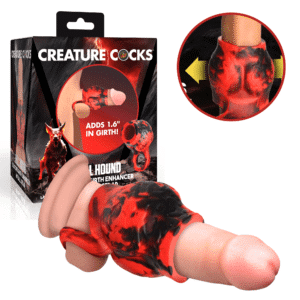 Penis Sleeve + Ball Stretcher Red - Large