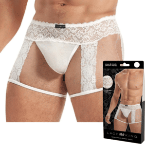 Garter Panty Male Bondage Underwear White S-M