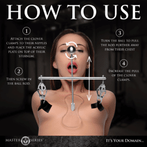 Tower of Pain Stainless Steel Clover-Style Bondage Gear Adjustable Nipple Clamps