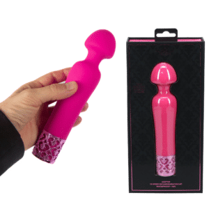 Royal Gems Scepter Clitoral Stimulator Silicone Rechargeable Wand Vibrator - Pink