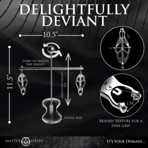 Tower of Pain Stainless Steel Clover-Style Bondage Gear Adjustable Nipple Clamps