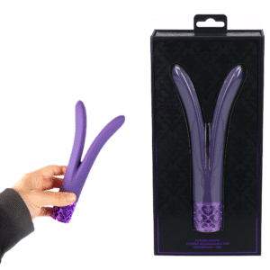 Queens Waterproof Rechargeable V Shape Clitoral Vibrator Purple