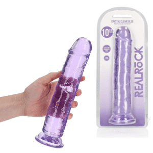 10-inch Straight Big Suction Cup Pegging Dildo Purple