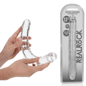 13-inch Realistic Double Dildo - Transparent