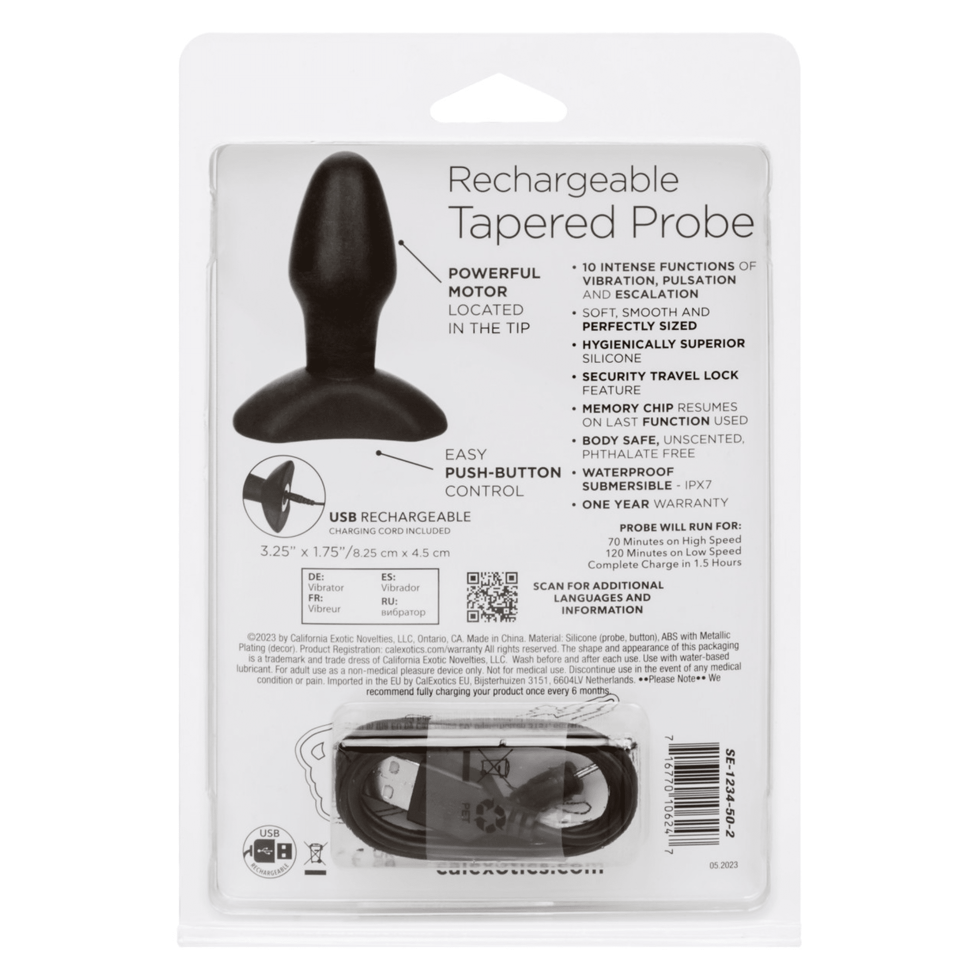 Rechargeable Probe Vibrating Travel-Friendly Butt Plug Vibrator