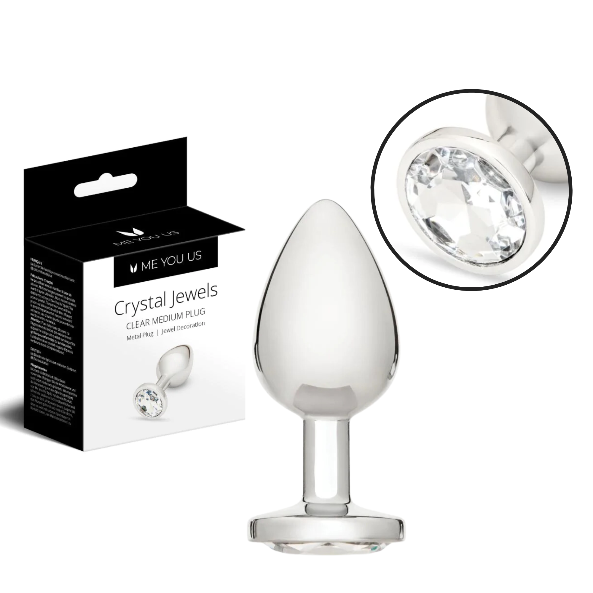 Me You Us Aluminum Anal Toy Crystal Glittering Jeweled Butt Plug