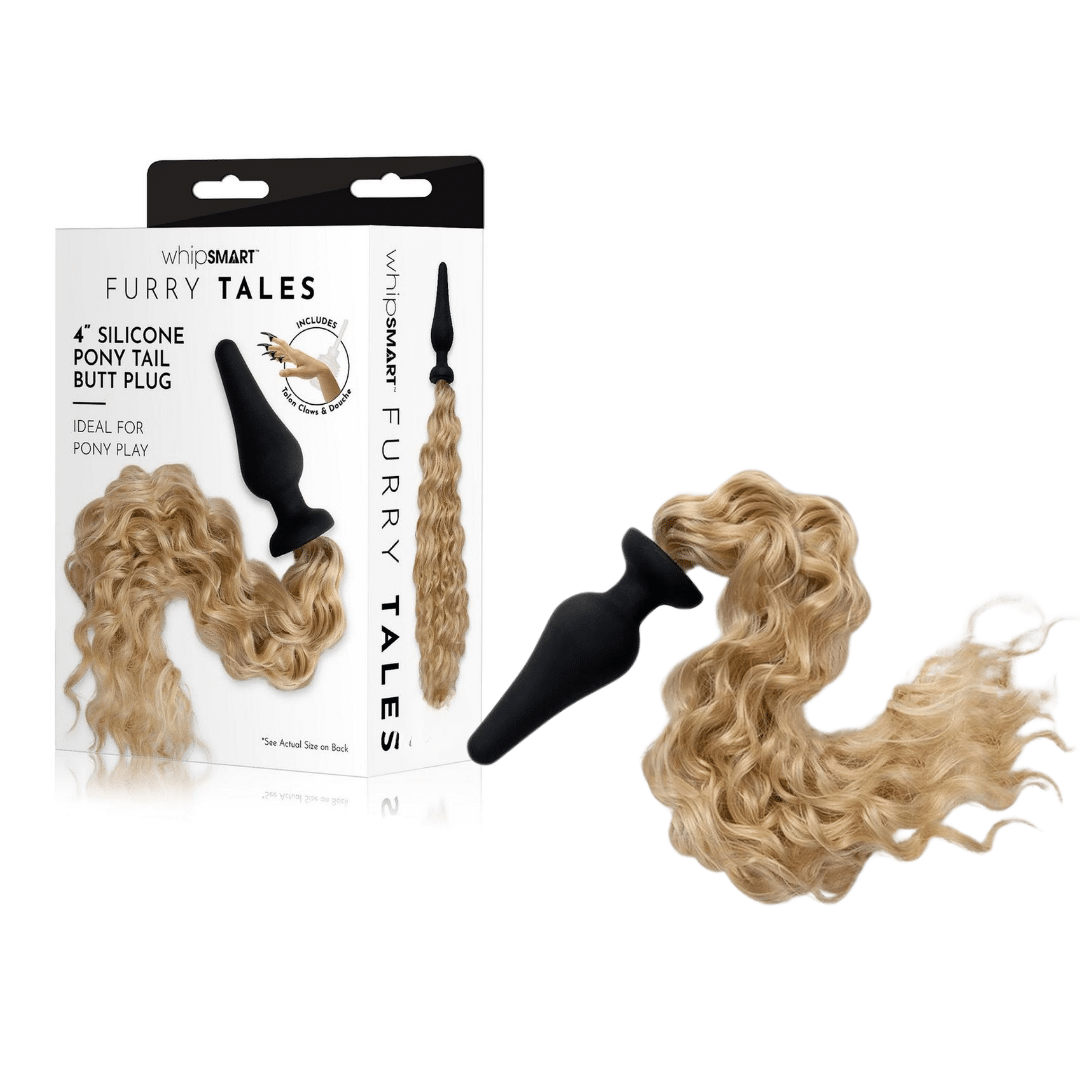 Whipsmart Tapered Tip Flowing Ponytail Silicone Butt Plug With Tails For Beginners