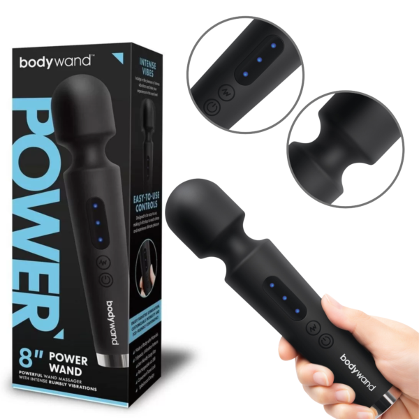 Power Wand  Rechargeable Silicone Wand Vibrator Massager By Bodywand – Black