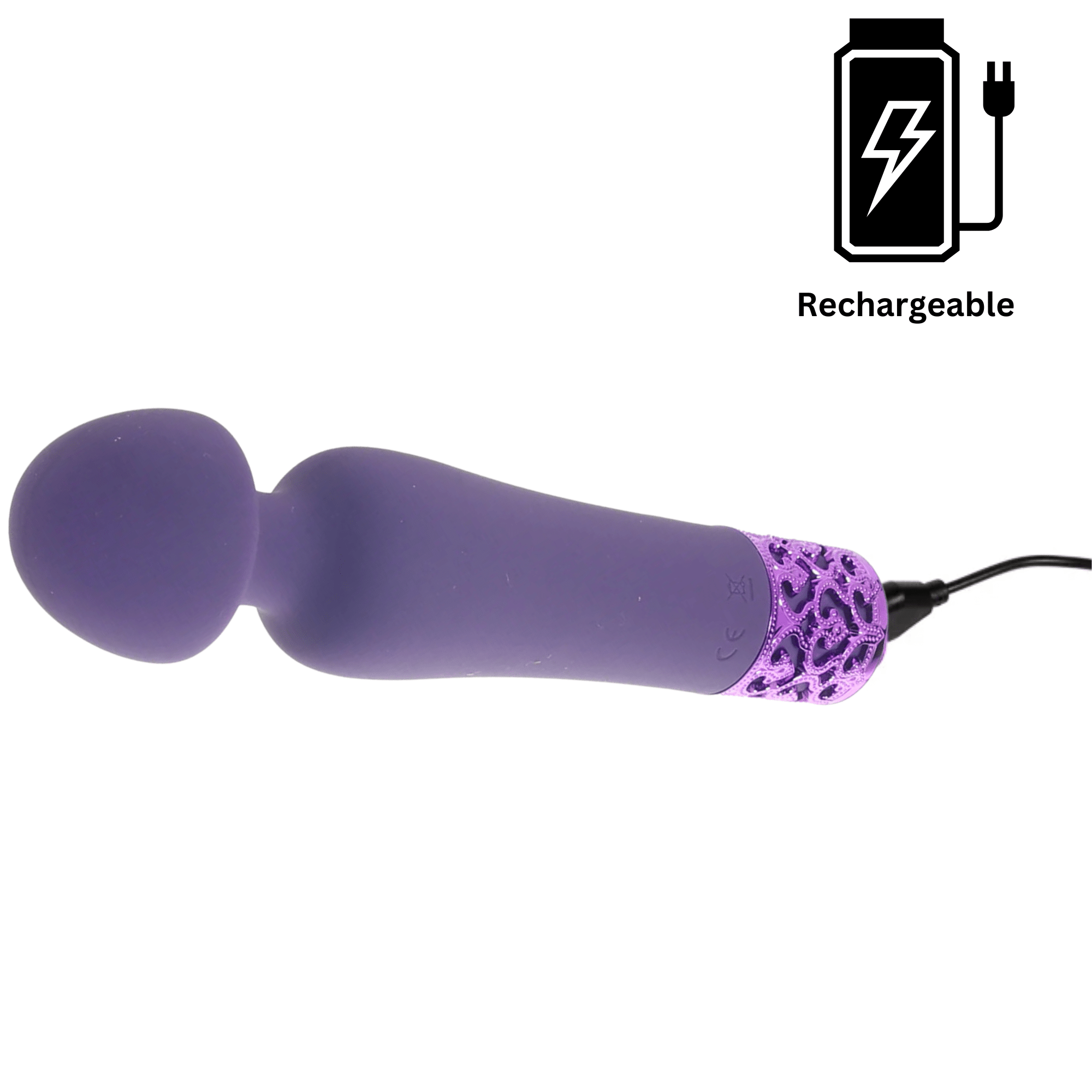Royal Gems Scepter Clitoral Stimulator Silicone Rechargeable Wand Vibrator