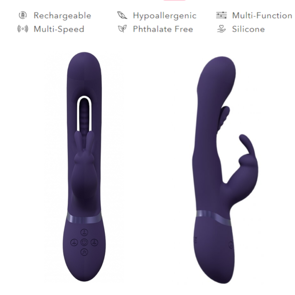 Mika Triple Motor Rechargeable Multi-Function G-Spot Flapping Rabbit Vibrator