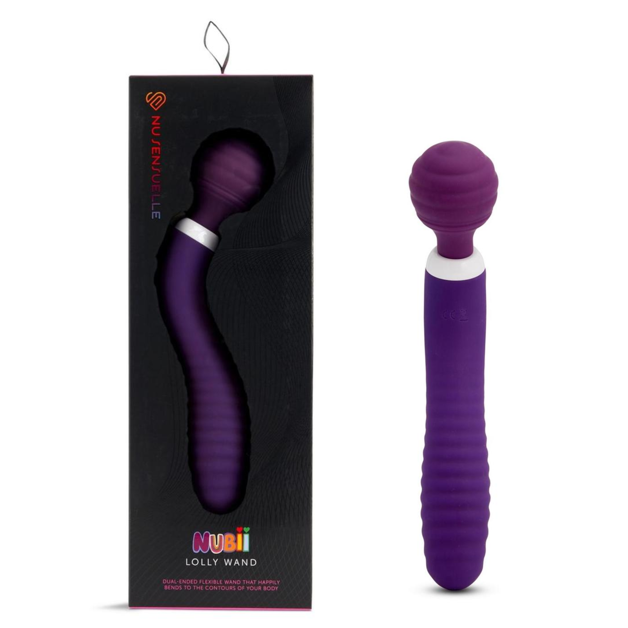 Sensuelle Lolly Nubii Flexible Dual-Ended Rechargeable Wand Vibrator 
