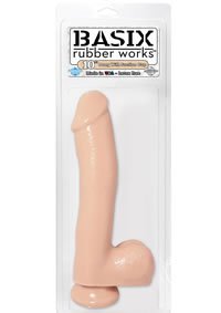 Basix Dong Realistic Big Dildo With Suction Cup 10 Inch