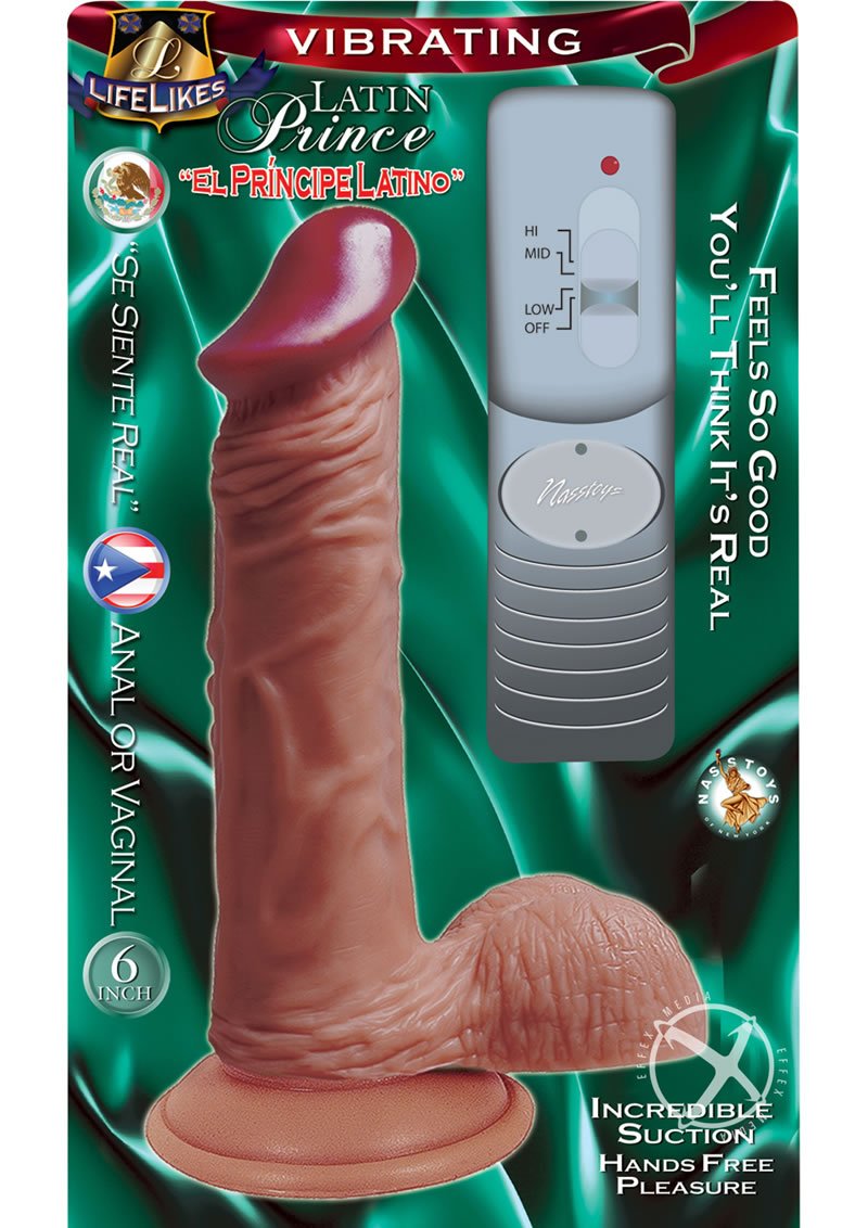 Lifelikes Vibrating Latin Prince Realistic Suction Cup Vibrating Dildo Flesh