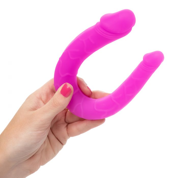 Silicone Double Ended Dildo Pink Dual Penetration Dong