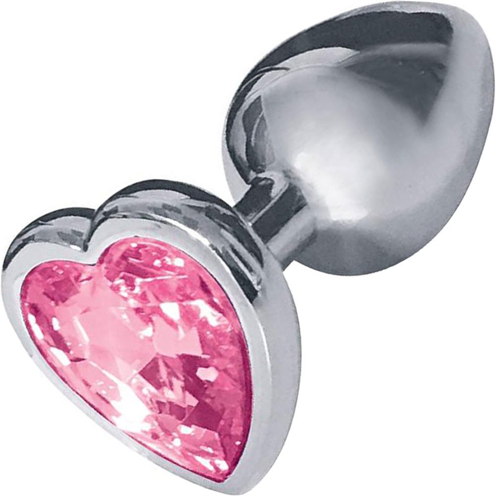 The Silver Starter Jeweled Hearts Metal Butt Plug