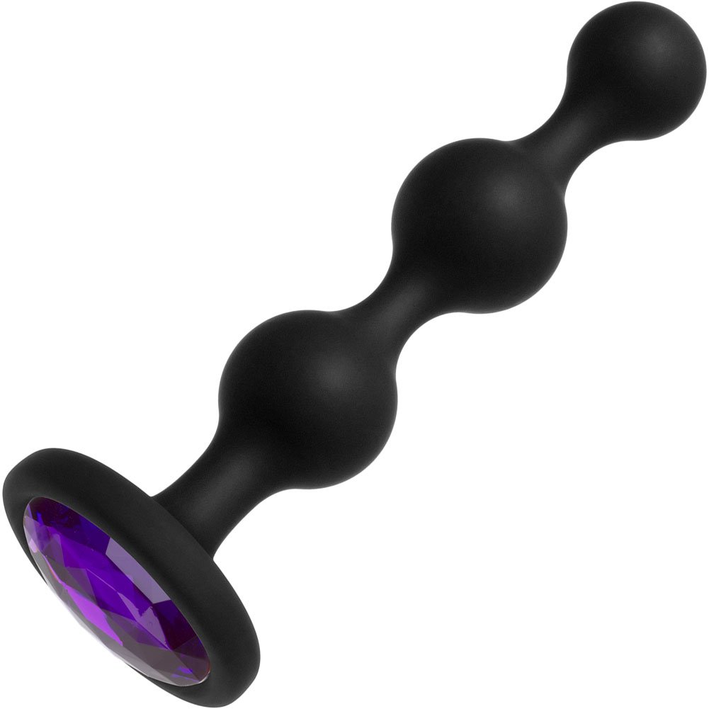 Booty Bling Jeweled Wearable Anal Beads Silicone Purple