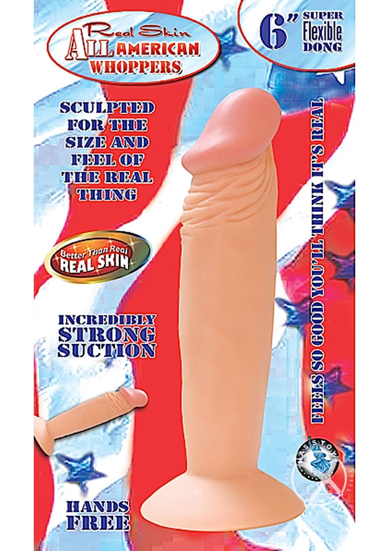 Real Skin All American Whoppers Suction Cup Dildo For Beginners 6 Inch 