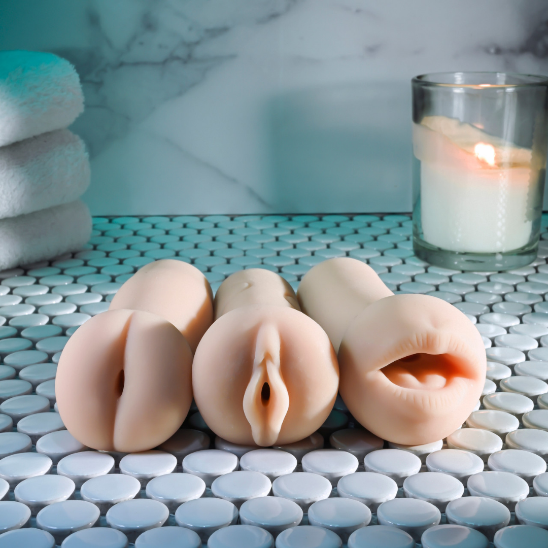 Party Pack Light 3 Life-Like Realistic Blow Job Stroker Triple Masturbation Sleeves