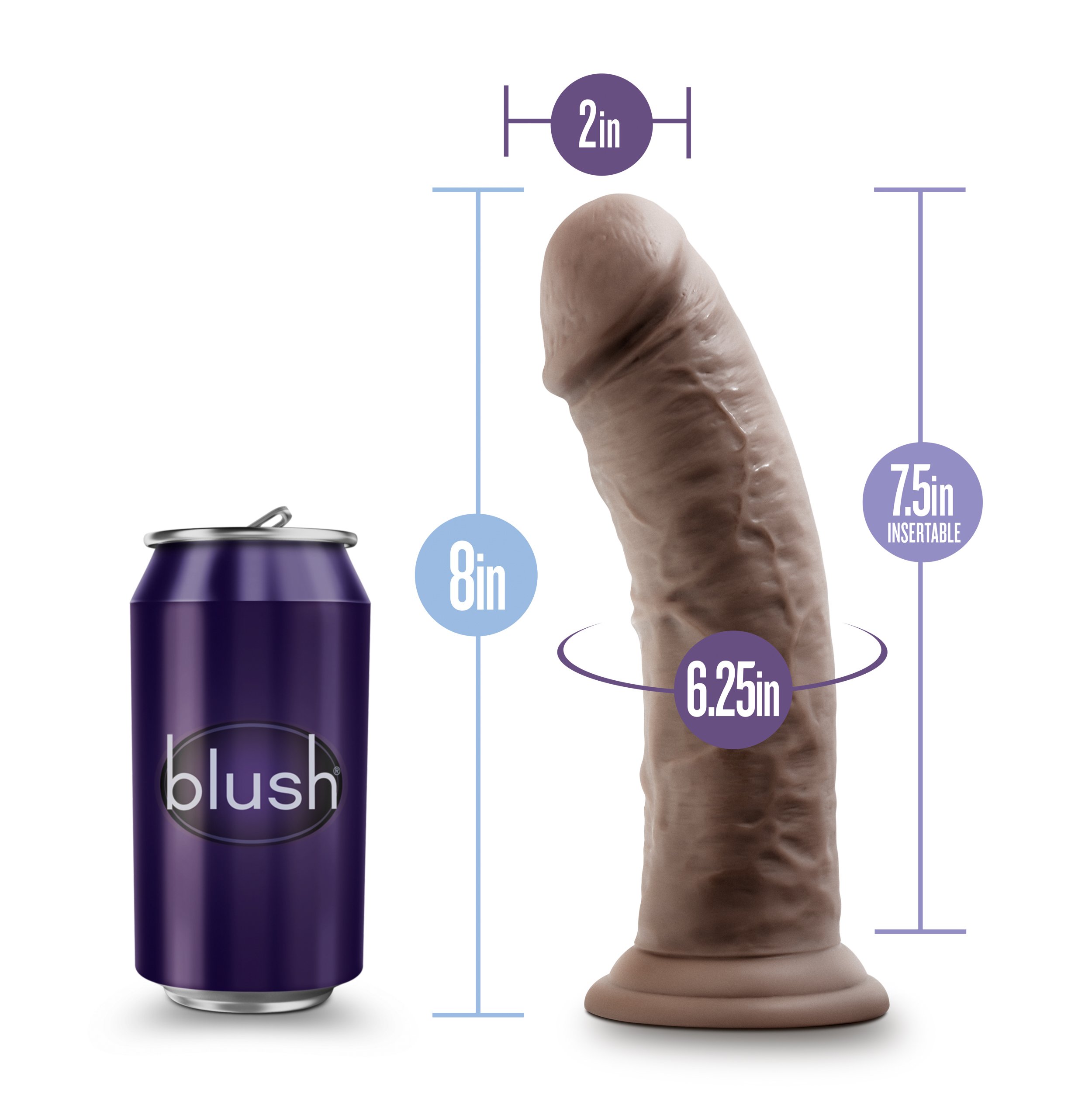 Au Naturel Realistic Dual Density Big Dildo With Suction Cup