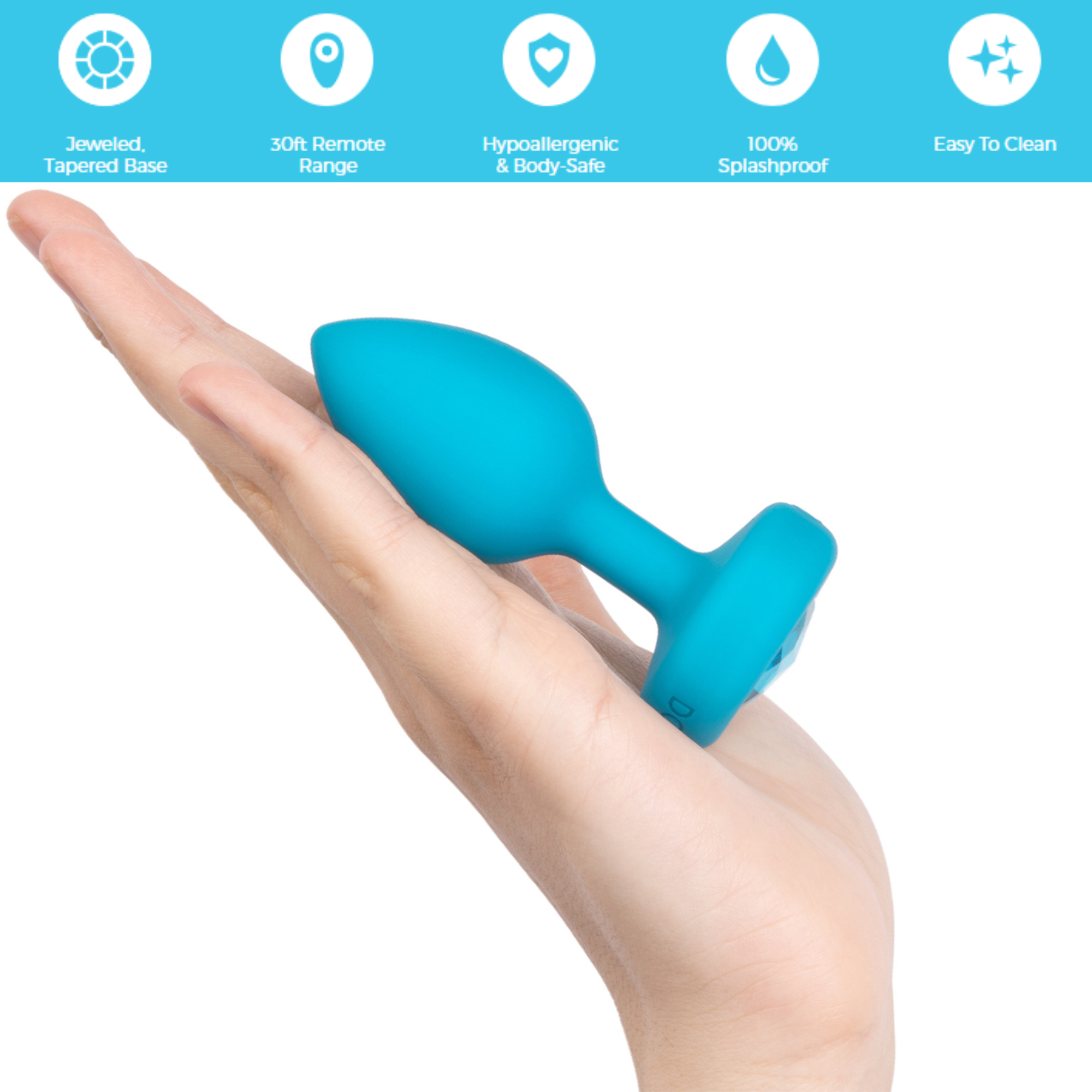 B Vibe Wearable Vibrating Anal Toy Silicone Rechargeable Jeweled Butt Plug