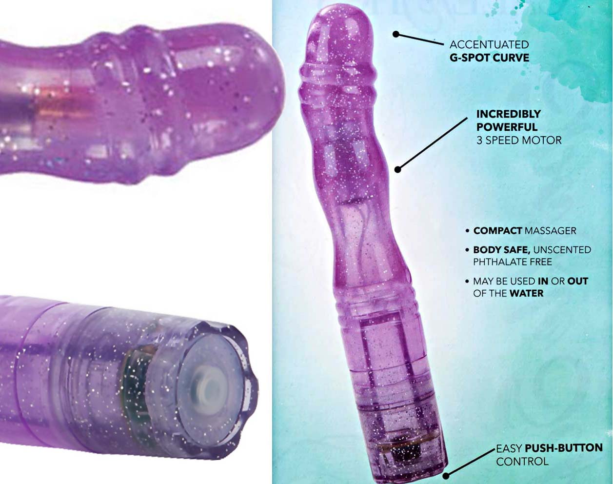 SPARKLE SOFTEES THE G GLITTERED MASSAGER WATERPROOF