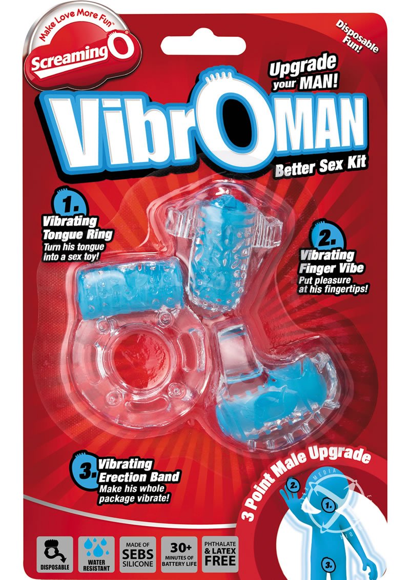 Screaming O Vibroman Kit Vibrating Penis Ring Stimulator Set