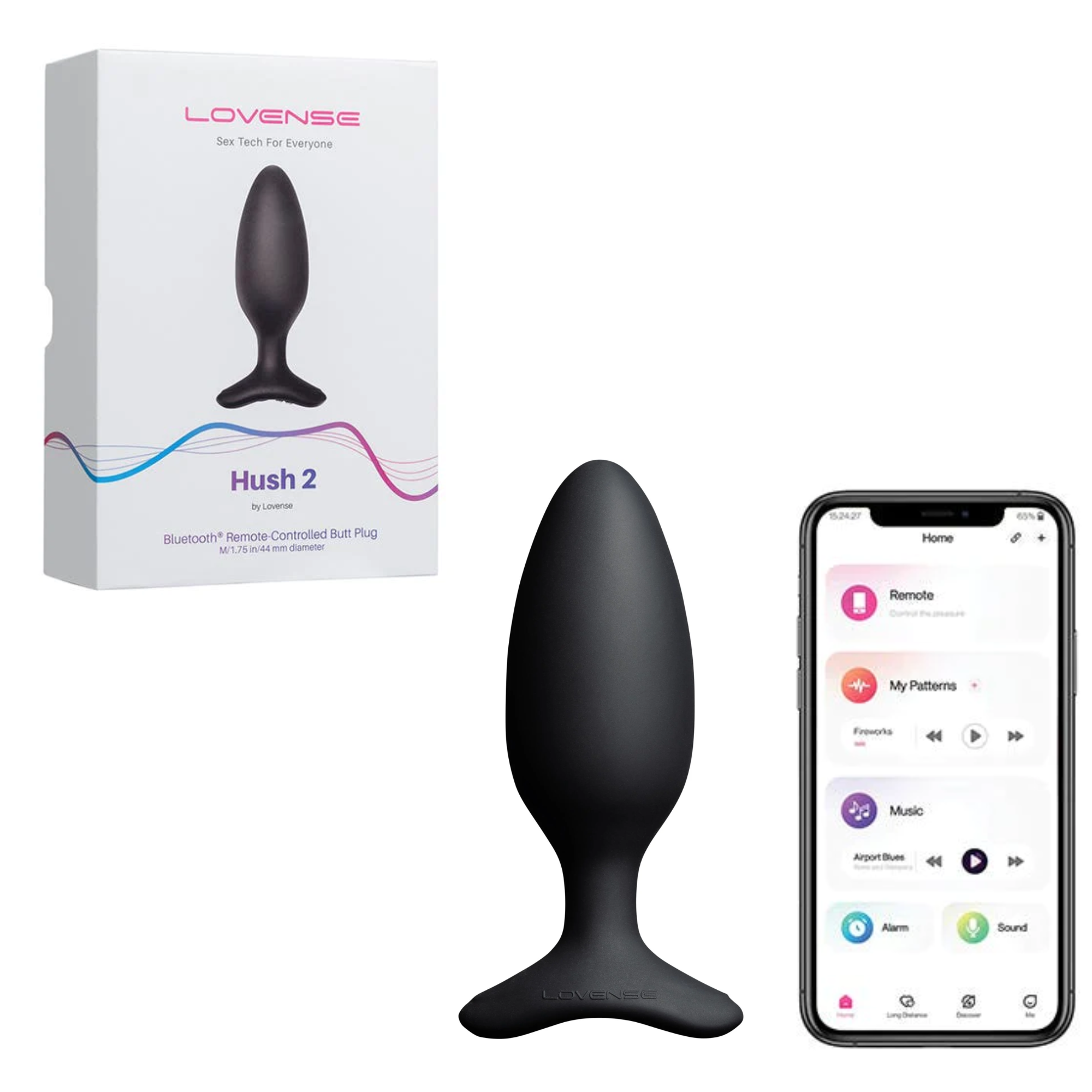 Lovense Hush 2 Bluetooth Remote-Controlled Waterproof Vibrating Butt Plug