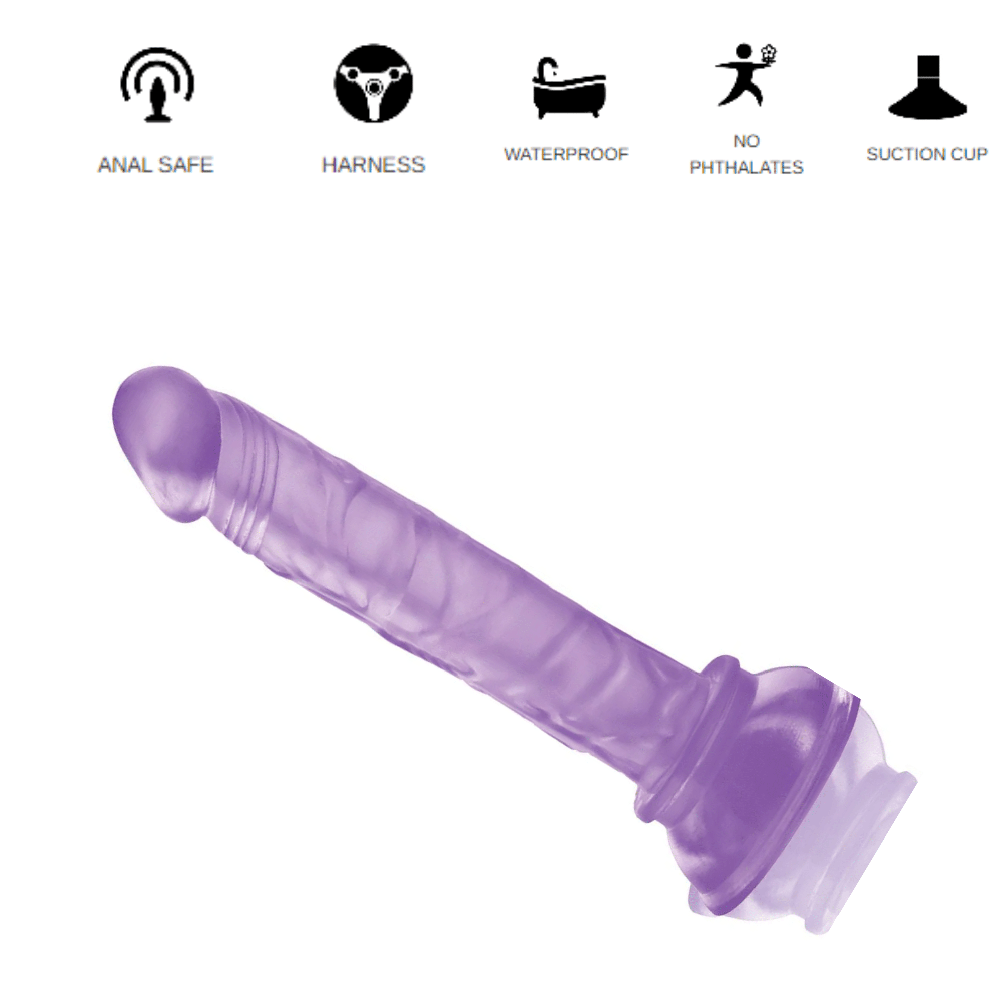 Icon Brands The 9's Diclets 8-inch Jelly Suction Cup Dildo