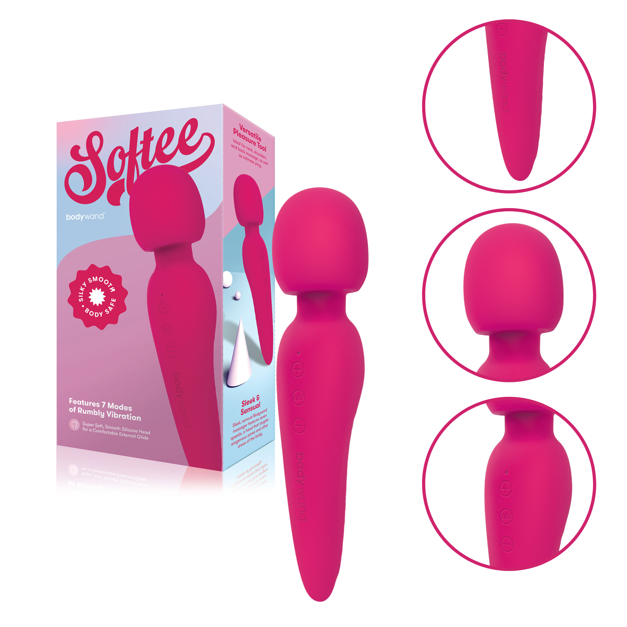 Bodywand Softee Rechargeable Silicone Wand Vibrator 