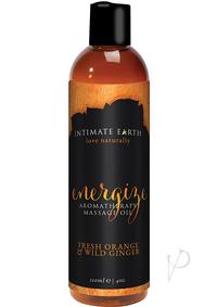 Intimate Earth Energize Aromatherapy Massage Oil Fresh Orange and Wild Ginger