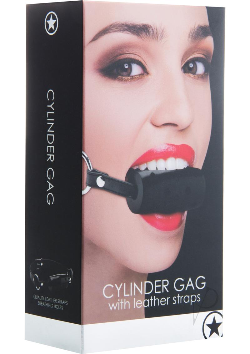 Ouch! Cylinder Mouth Gag With Leather Straps 