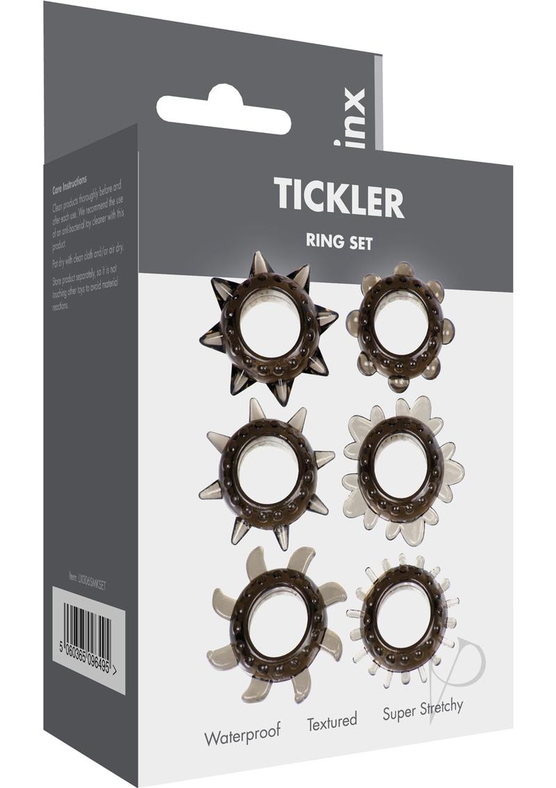 Link Tickler Ring Set Assorted Textured Penis Rings Waterproof Smoke