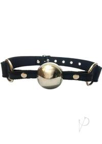 Adjustable Leather Ball Gag Black With Silver Ball Rouge Garments
