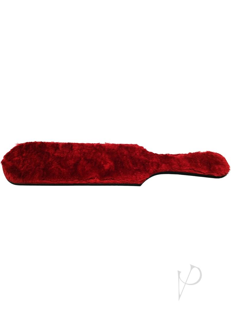 Leather Spanking Paddle With Fur 13.5 Inch Rouge Garments