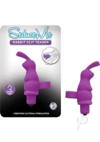 Seduce Me Clit Pleasure Silicone Finger Vibrator Waterproof Purple 3.5 Inch