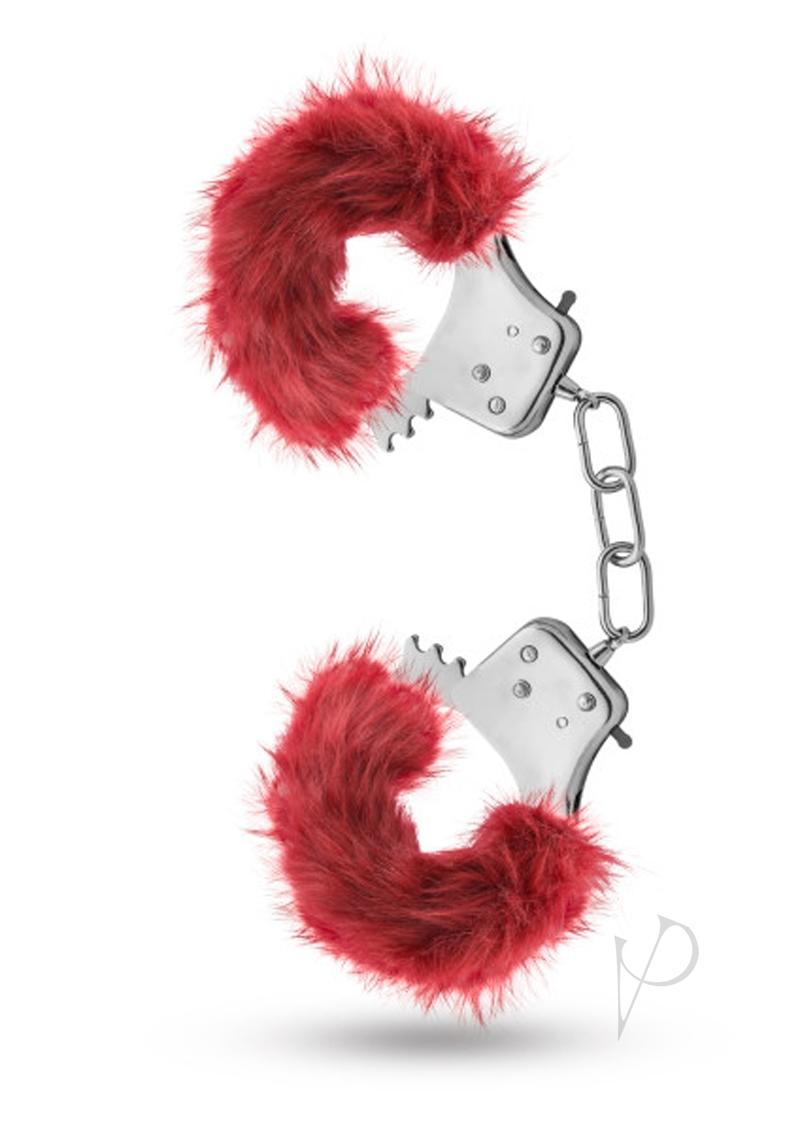 Temptasia Plush Adjustable Furry Handcuffs For Women Stainless Steel With Keys