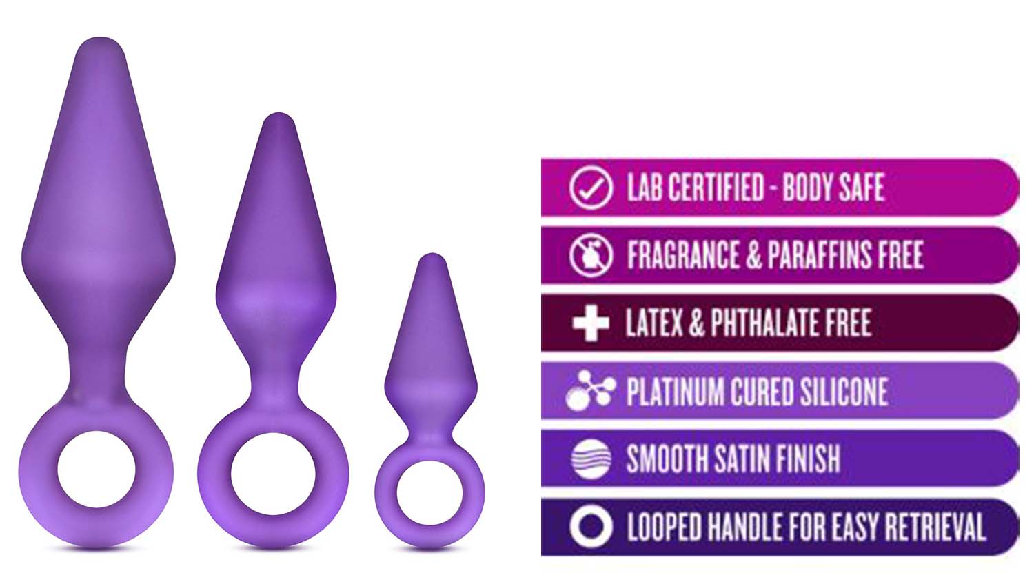 Luxe Candy Rimmer Silicone Anal Kit Butt Plugs For Beginners