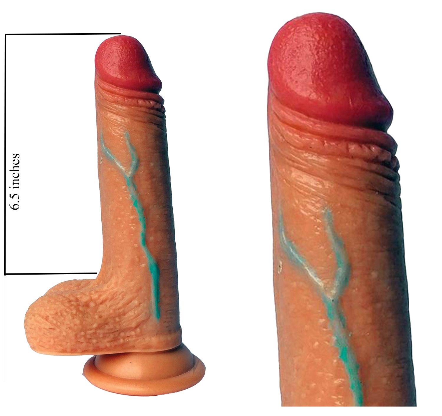 Skintastic So Vein Realistic Suction Cup Dildo With Balls Flesh Waterproof