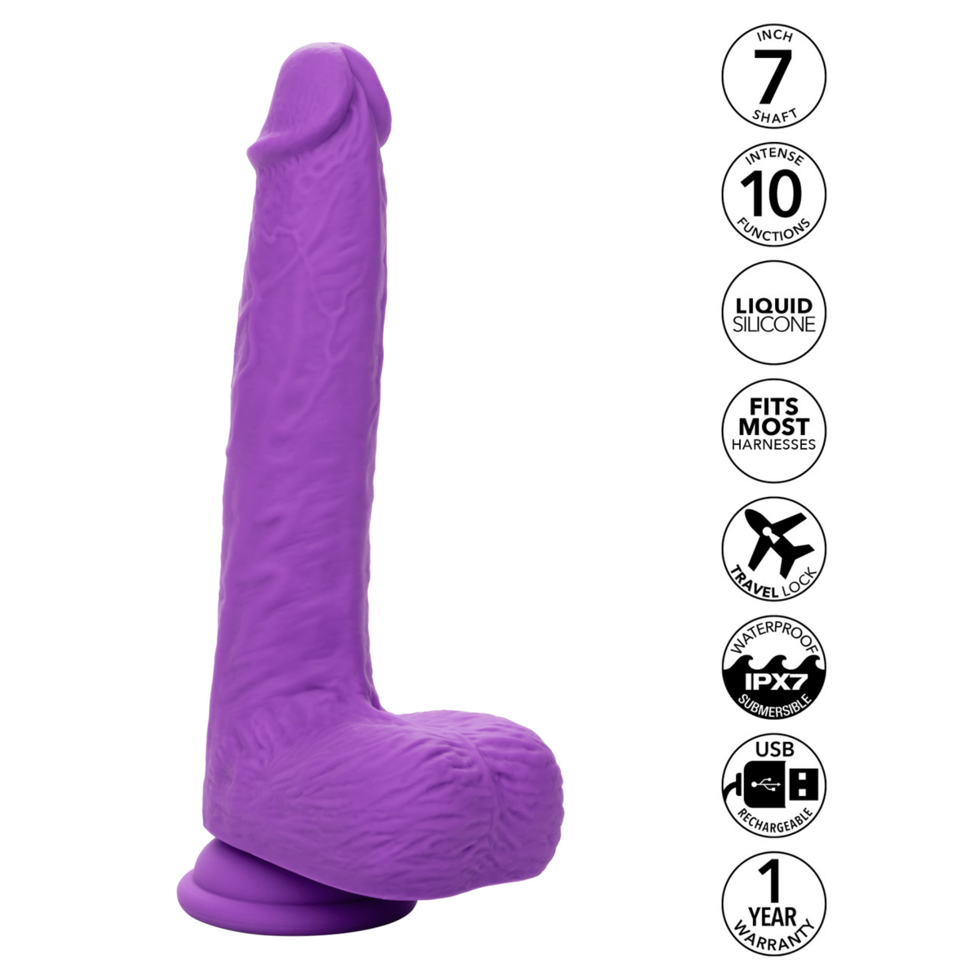 Rechargeable Thrust Stud Dildo Vibrating G-Spot Stimulator