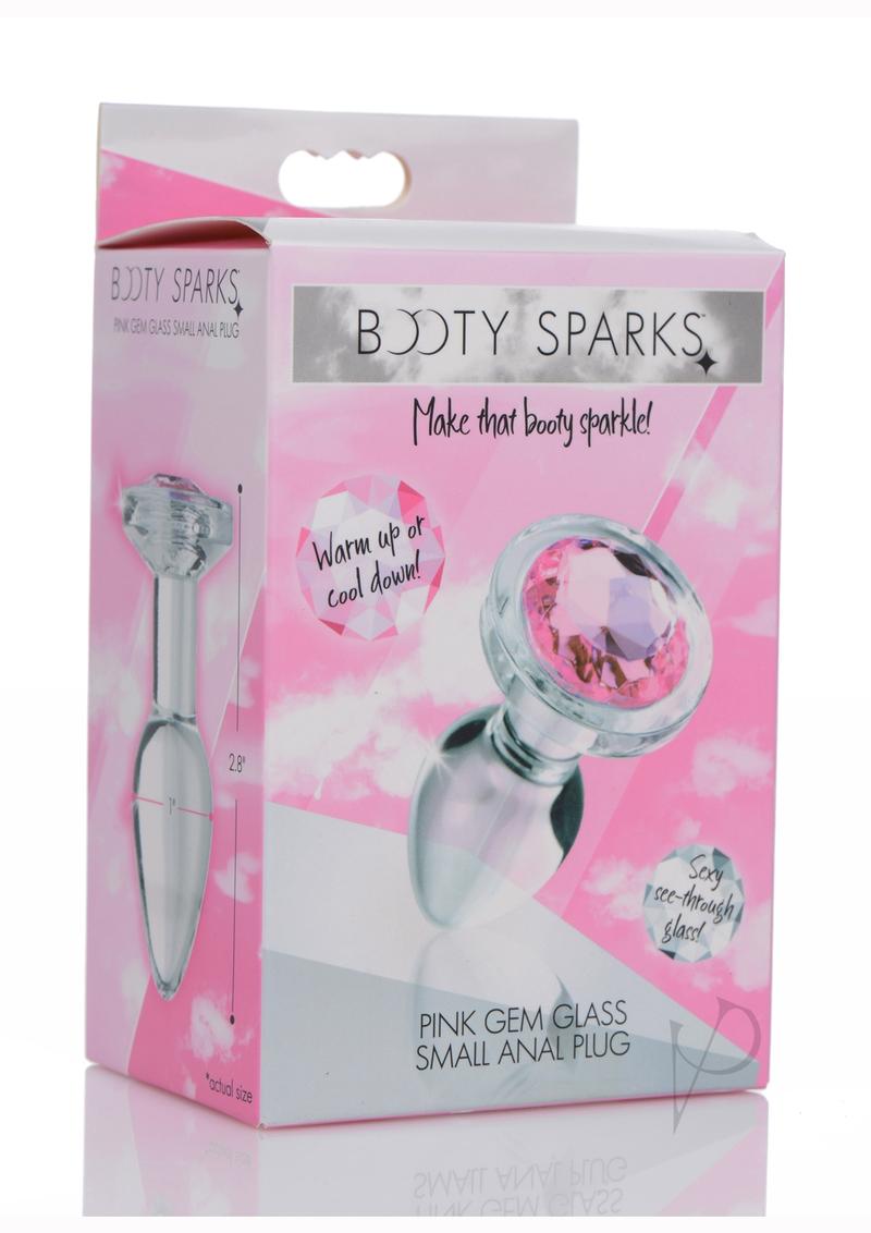 Booty Sparks Pink Gem Jeweled Glass Anal Plug