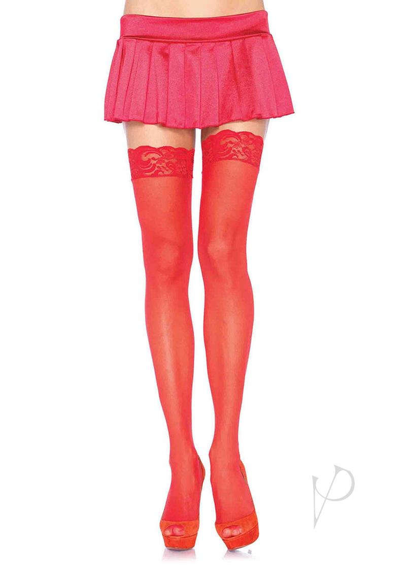 Leg Avenue Sheer Thigh High Stockings With Lace Top Os